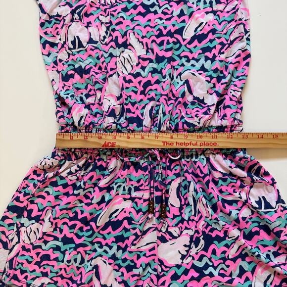 Lilly Pulitzer Tala Romper in Navy Lobstah Roll Print Medium EUC Beach Cruise - Picture 5 of 10